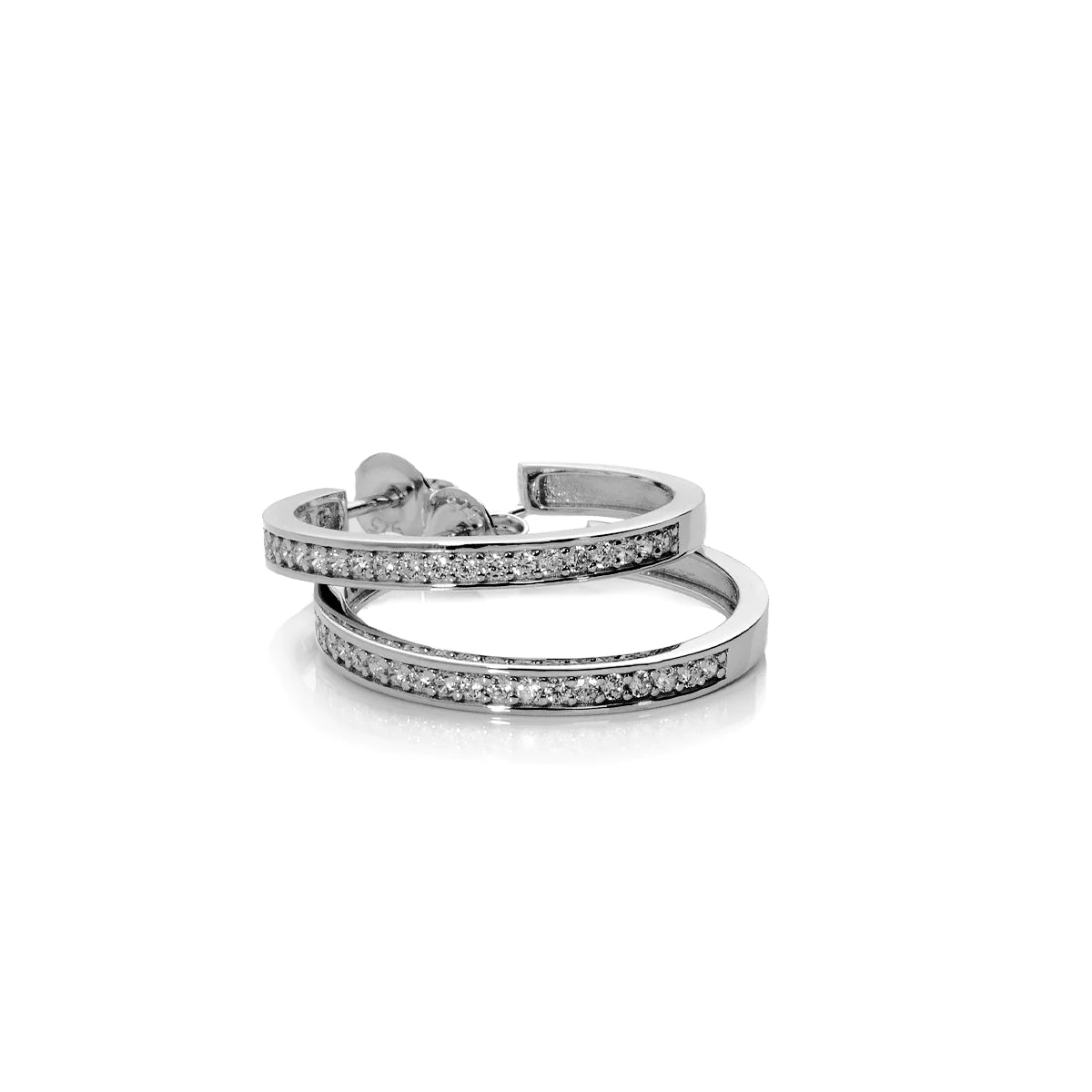HOOP TENNIS EARRINGS SILVER-WHITE