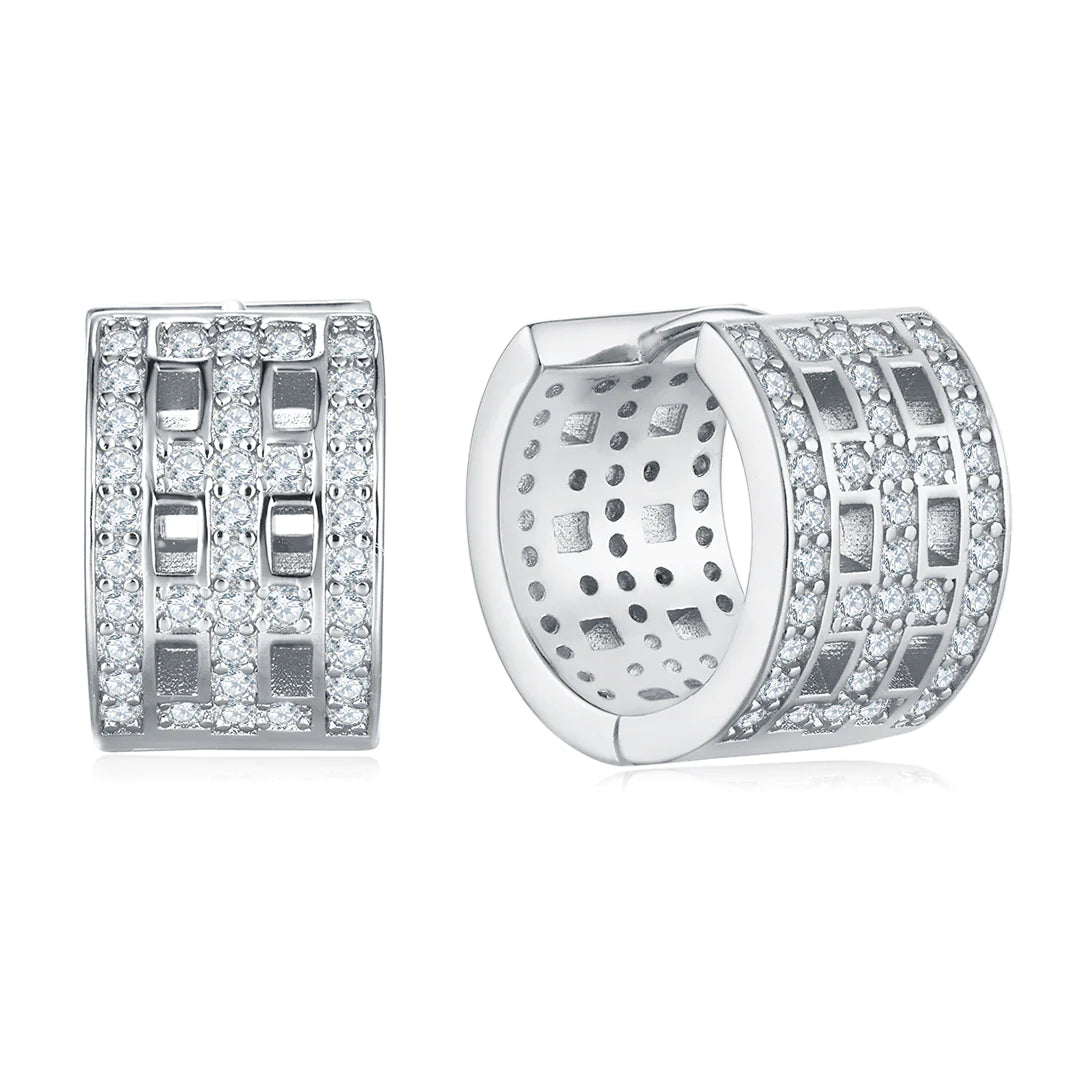 8 CROSS EARRINGS SILVER-WHITE