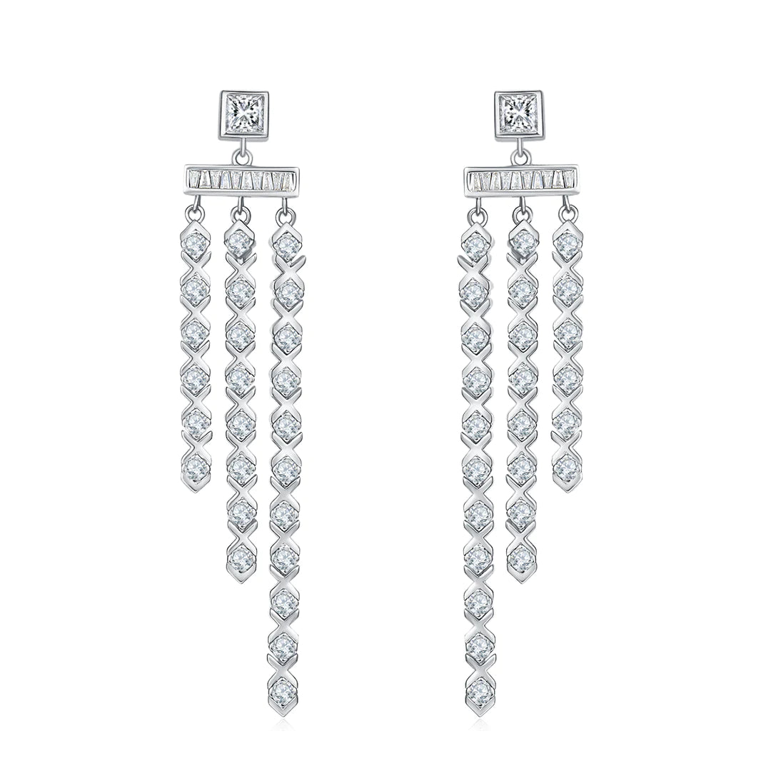 XO QUEEN EARRINGS SILVER-WHITE