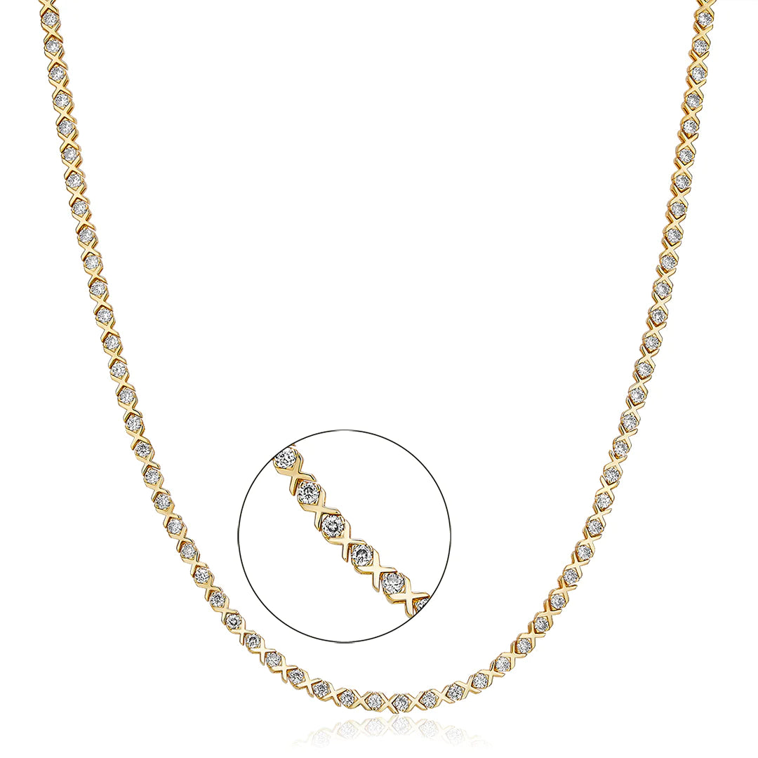 XO NECKLACE GOLD-WHITE