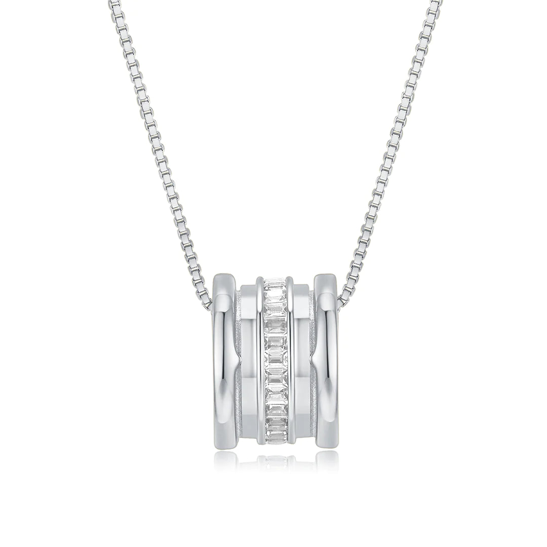 TUNNEL TINY PENDANT SILVER-WHITE