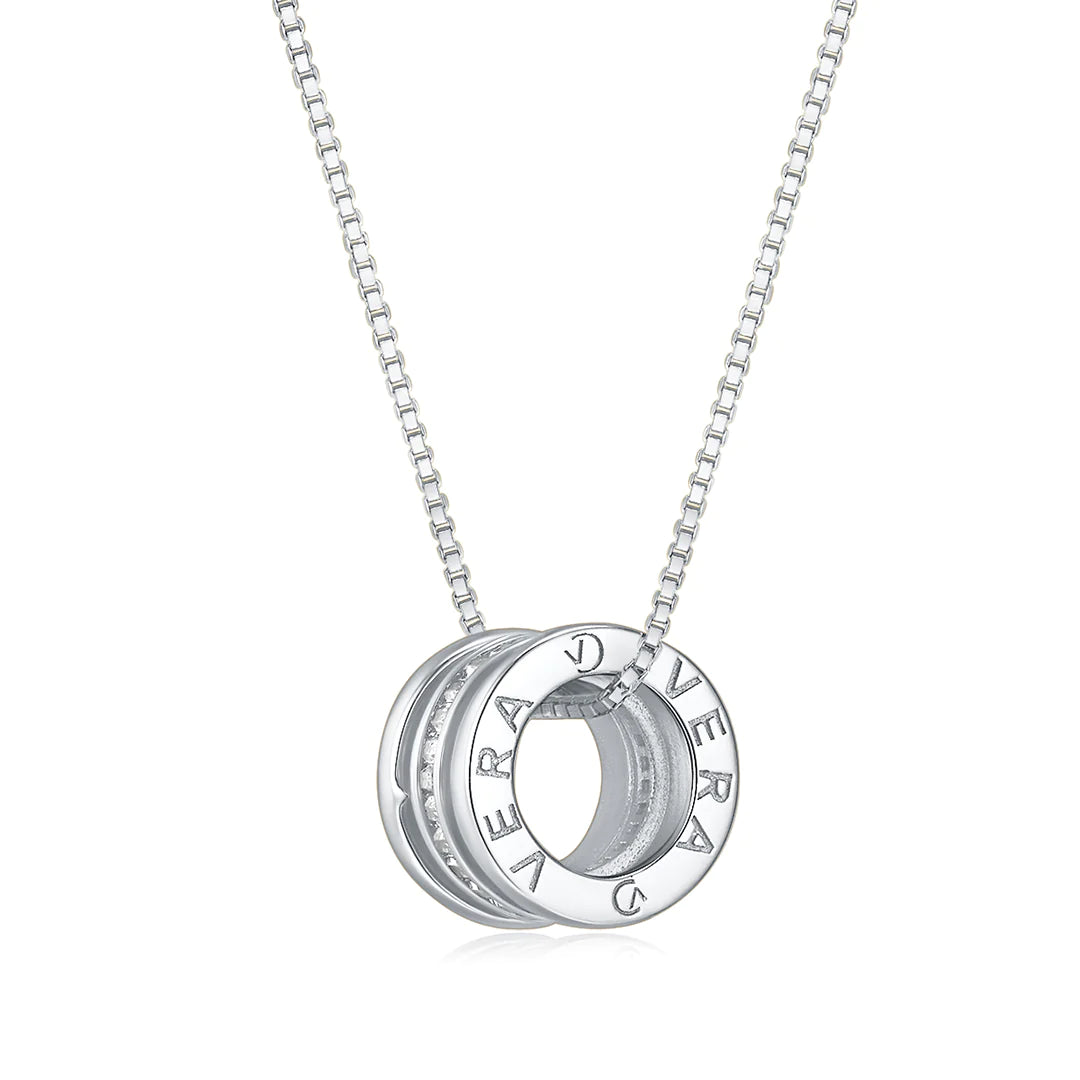 TUNNEL TINY PENDANT SILVER-WHITE