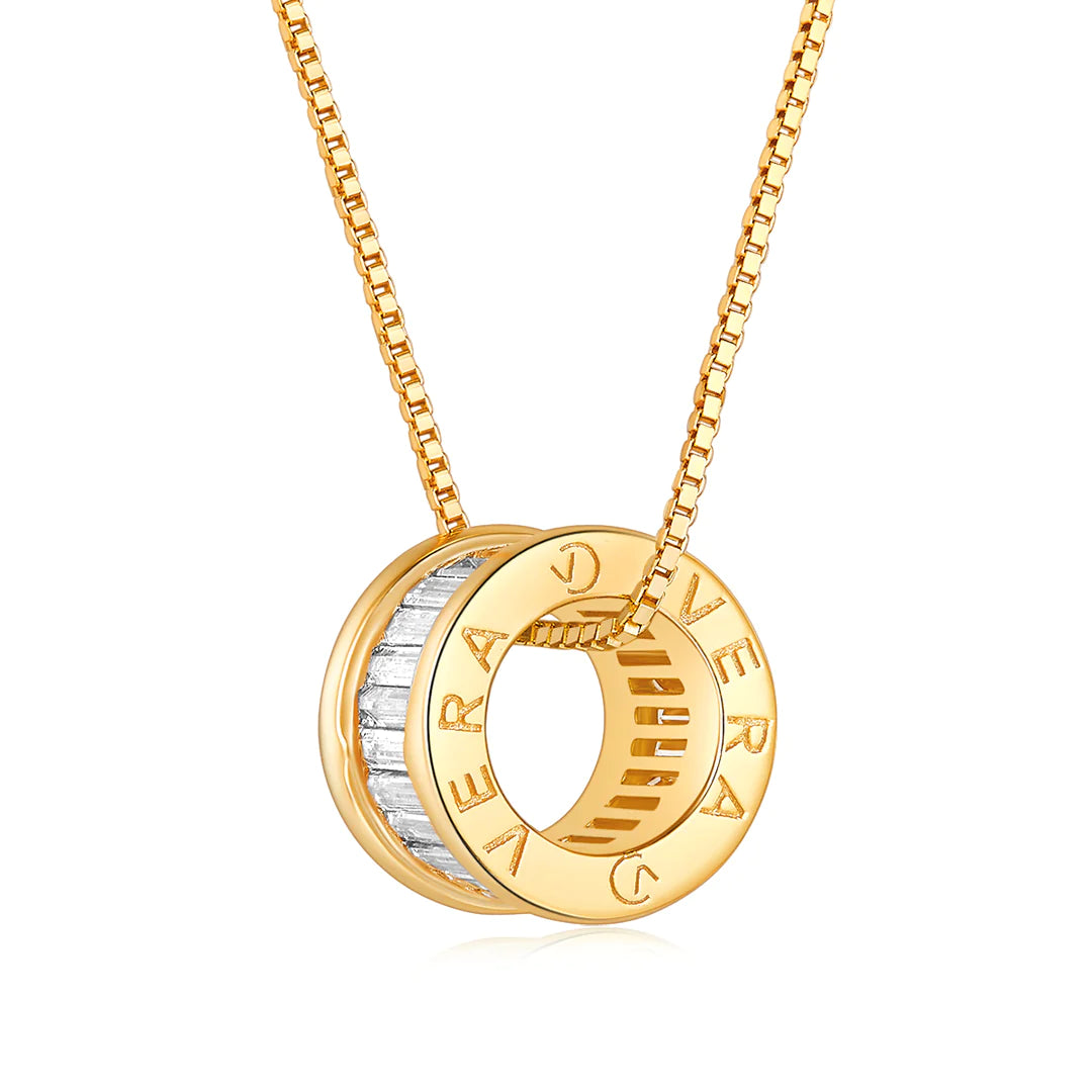 TUNNEL MIDI PENDANT GOLD-WHITE