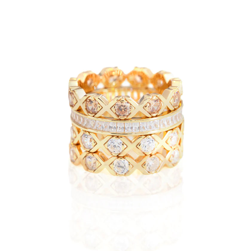 XO RING GOLD-WHITE
