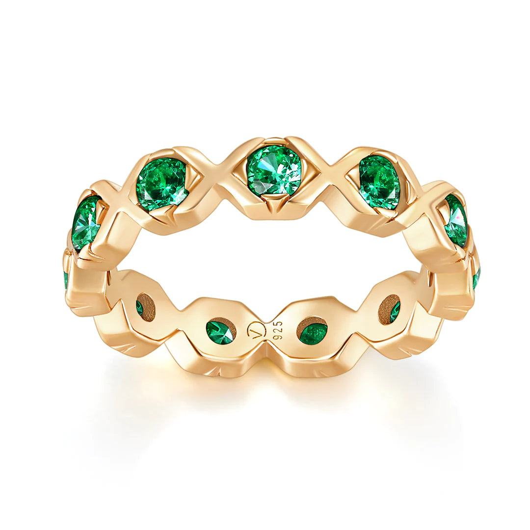 XO RING GOLD-GREEN