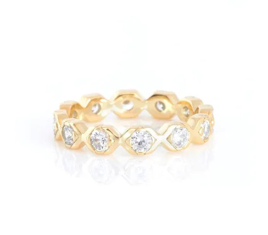 XO RING GOLD-WHITE