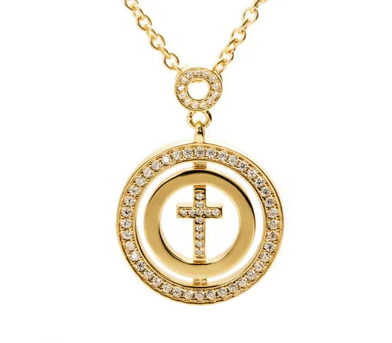 CIRCLE OF FAITH PENDANT GOLD-WHITE