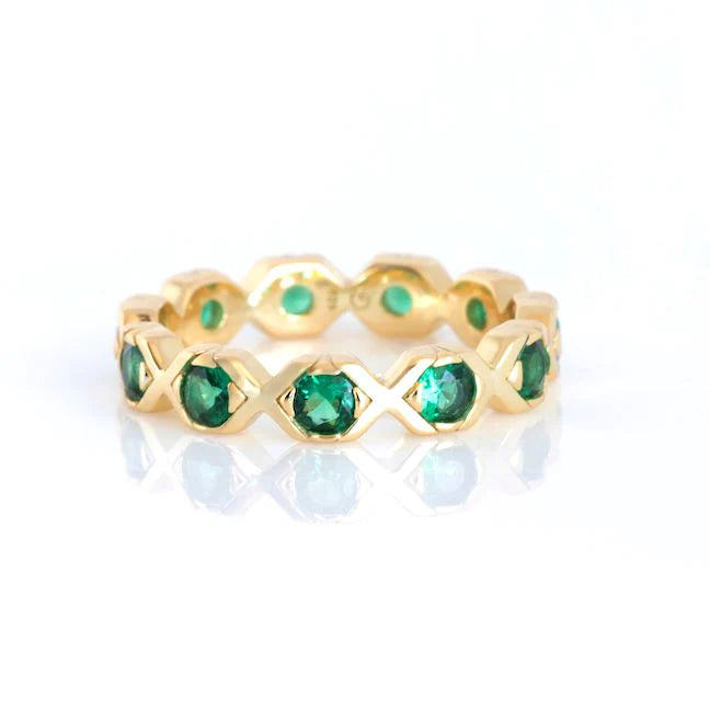 XO RING GOLD-GREEN
