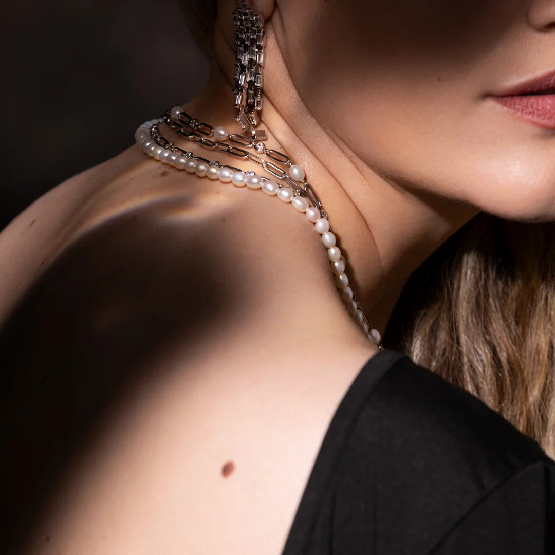 &quot;DIAMONDS &amp; PEARLS&quot; COLLAR