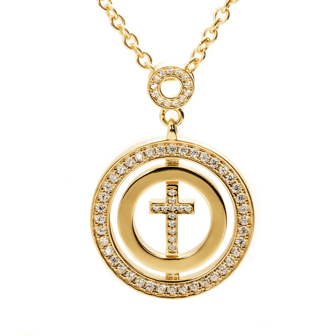 CIRCLE OF FAITH PENDANT GOLD-WHITE