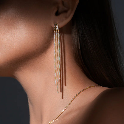 TENNIS TASSEL TRINITY EARRINGS