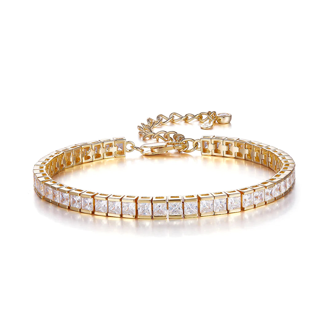 TENNIS BAGUETTE BRACELET GOLD-WHITE