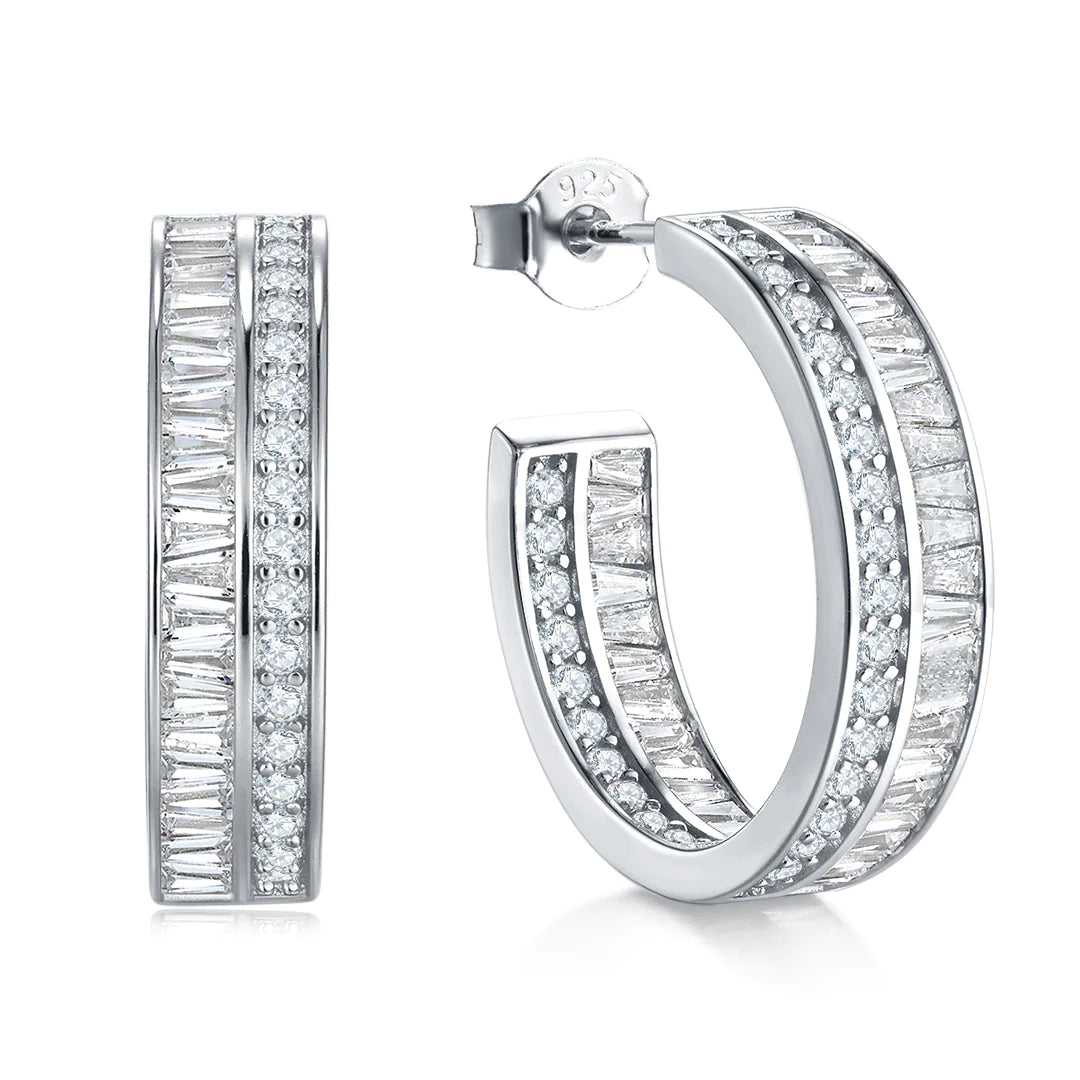 DAZZLE GRANDE EARRINGS SILVER-WHITE