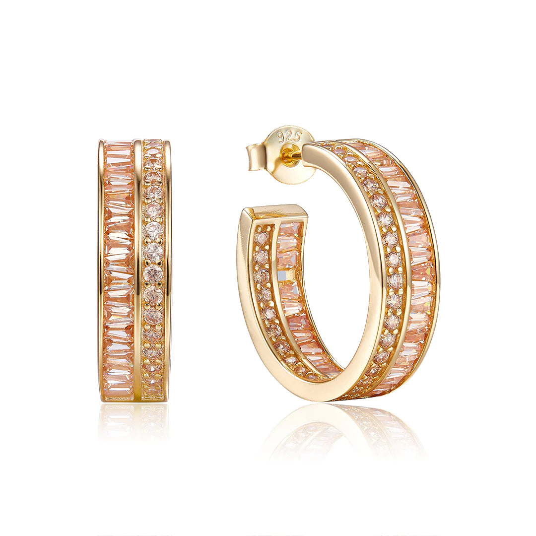 DAZZLE GRANDE EARRINGS GOLD-CHAMPAGNE