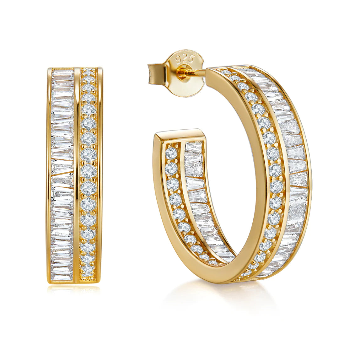 DAZZLE GRANDE EARRINGS GOLD-WHITE