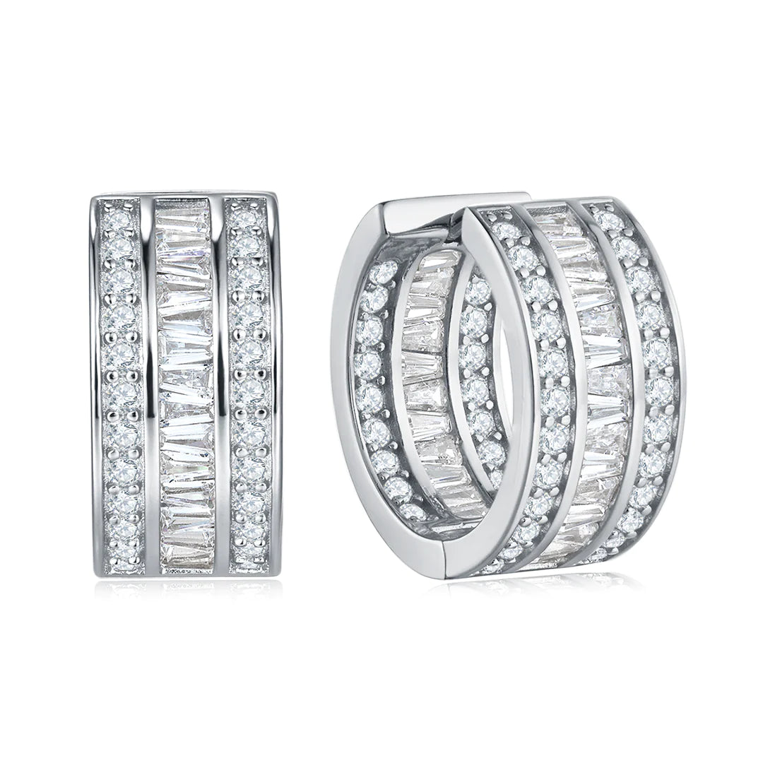 DAZZLE MIDI EARRINGS SILVER-WHITE