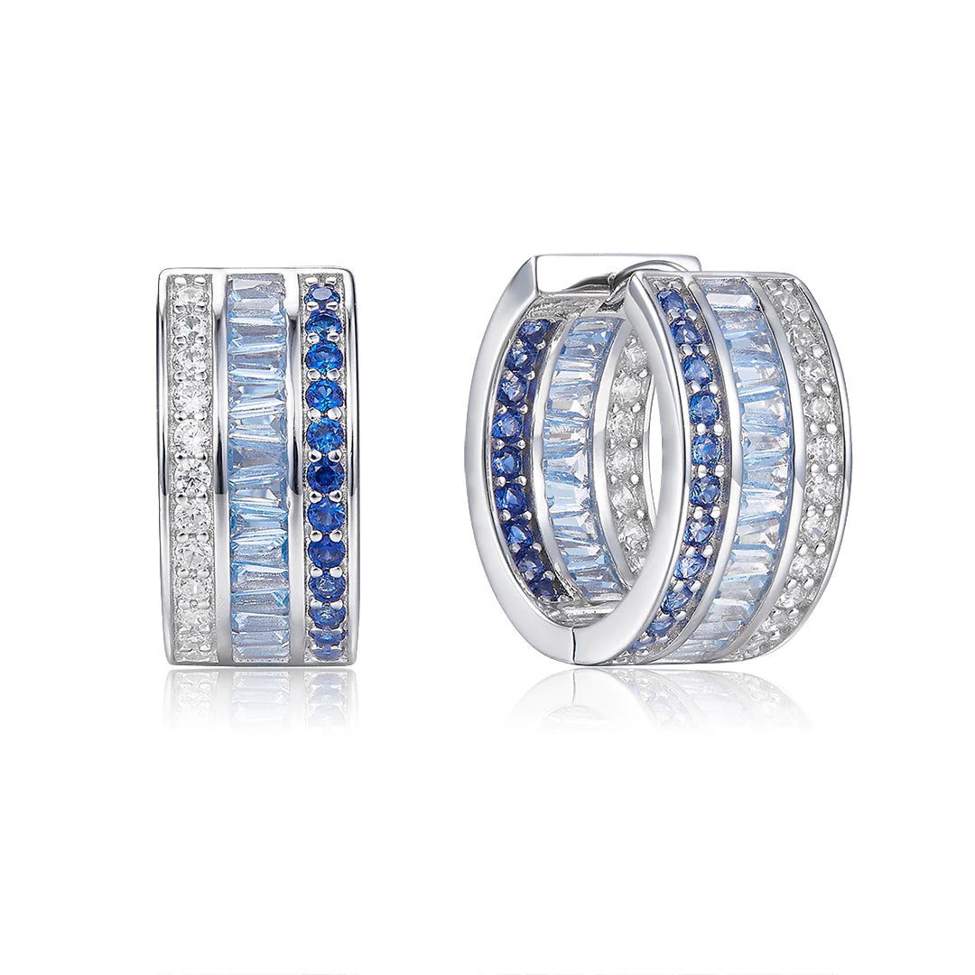 DAZZLE MIDI EARRINGS SILVER-FROST BLUE