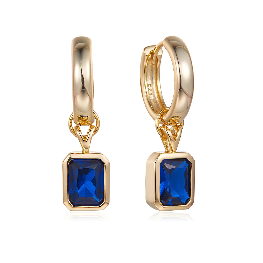 FATHER EARRINGS GOLD-BLUE