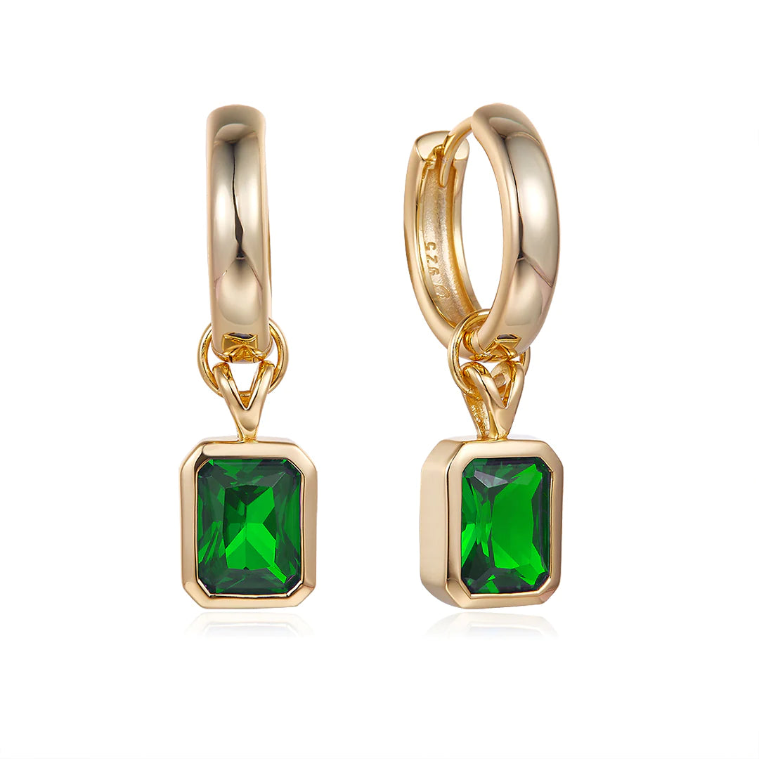 FATHER EARRINGS GOLD-GREEN