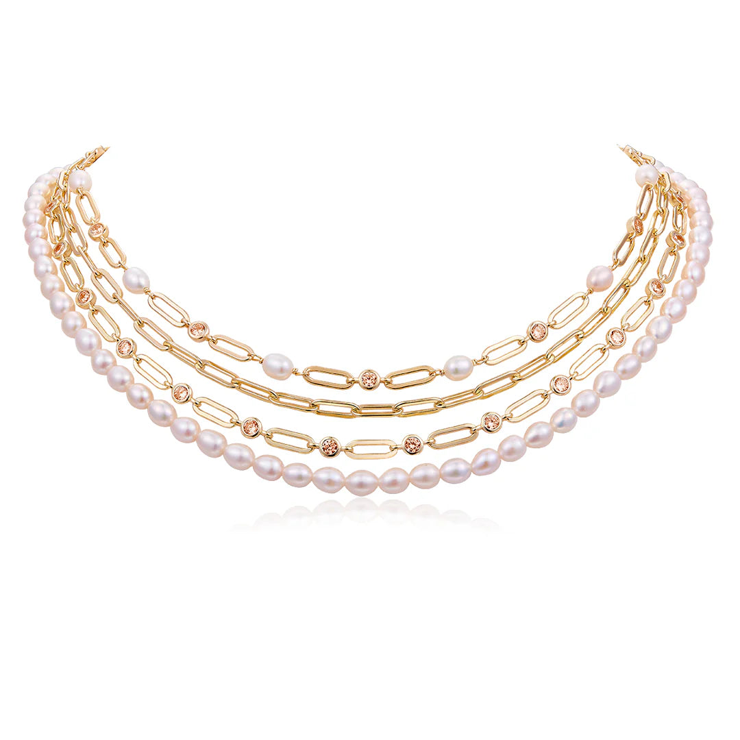 &quot;DIAMONDS &amp; PEARLS&quot; COLLAR