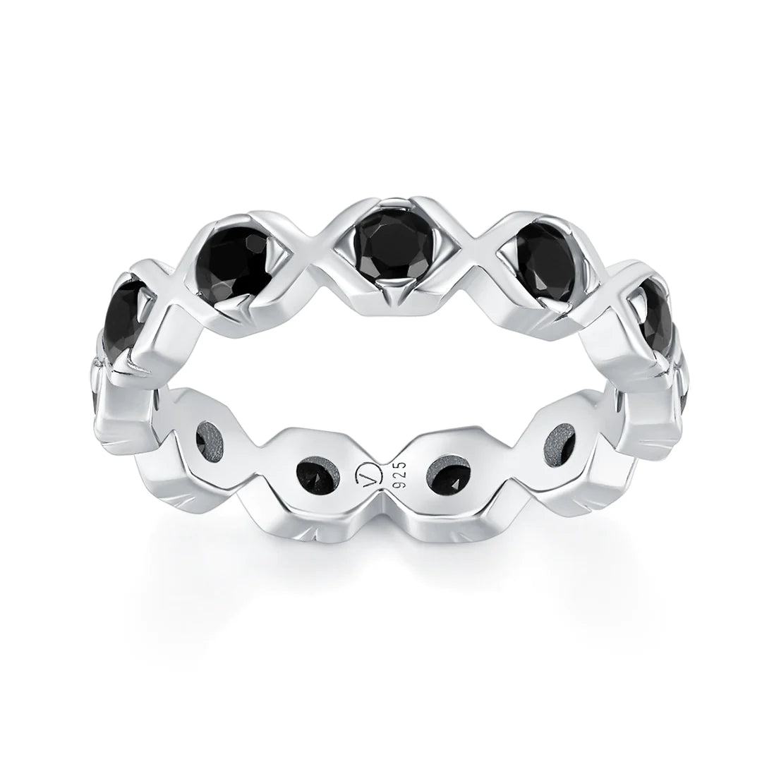 XO RING SILVER-BLACK