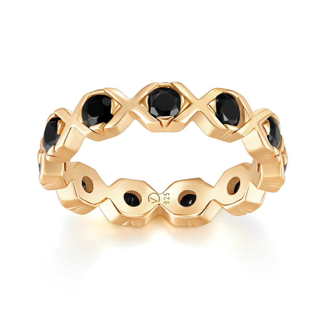 XO RING GOLD-BLACK