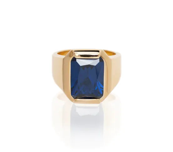 FATHER RING GOLD-BLUE