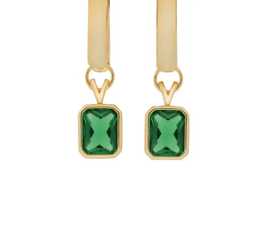 FATHER EARRINGS GOLD-GREEN